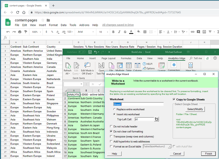 From Microsoft Excel to Google Sheets